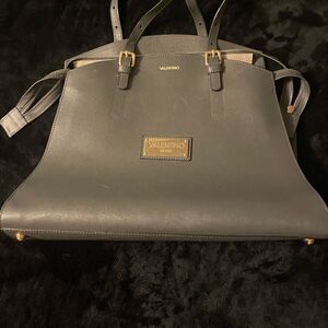 Valentino by Mario Valentino grey leather purse‎ bag with shoulder strap